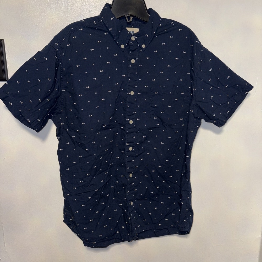 NWT Men's Urban Pipeline Ultimate Shirt‎ XL BLUE WHITE Print Cotton Button-Up